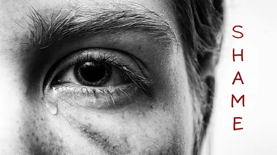 Man trying to break addiction is in tears from his shame spiral.